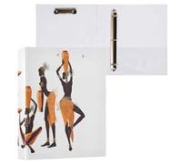 1 Pack, Three Ring Binder Clipboard Round Ring Binder Holds 1.5 in Heavy Duty Ring Binders File Folder for Supplies Print African Black Woman Classic Afro American Women