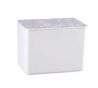1 Pack Tissue Box with Flip Top Lid for Easy for access, Plastic Facial Tissue Holder Cube for Bathroom Living Room Office and Restaurant Decor(White-B)