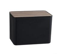 1 Pack Tissue Box with Flip Top Lid for Easy for access, Plastic Facial Tissue Holder Cube for Bathroom Living Room Office and Restaurant Decor(Black)