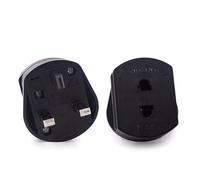 1 Pack Toothbrush/Shaver Plug Adaptor UK Charger, 2 Pin US/EU To 3 Pin UK Fused Plug Socket, 1A Electric 2 to 3 Prong Converter, Electrical Charging Travel Adapters for Shaving/Razor, Black