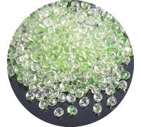 1 Pack Transparent Glass Seed Beads, 4mm Gradient Teardrop Seed Beads for Bracelets, Crafting, Keychain, About 120Pcs, Fruit Green