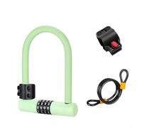 1 Pack U Lock Bike Heavy Duty Alloy Steel 4 Digit for COMBO Silicone Coated Anti Rust for Cycling Commuting Outdoor Black(green)
