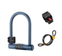 1 Pack U Lock Bike Heavy Duty Alloy Steel 4 Digit for COMBO Silicone Coated Anti Rust for Cycling Commuting Outdoor Black(gray)