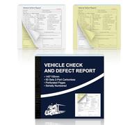 1 Pack Vehicle Check and Defect Report Books 2 Part 50 Sets Carbonless Duplicate Pages Continuous numbering Car Service Booklet for HGV LGV PCV Trucks Van Lorries 250gsm Paper Cover 140 x 155mm