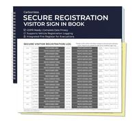 1 Pack Visitor Book Confidential GDPR Visitors Book Sign in and Out A4 Carbonless Duplicate Visitor Log Book with 330 Entries for Office School Solicitors Medical Practice Fire Evacuation Register