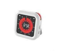 1 Pack Visual Timer with Large VA Display, 12H Programmable Countdown, Adjustable Alarm 85-95dB for Time Management, Study Aid for Students and Kids, Kitchen Use, White(White)