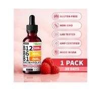 (1-PACK) Vitamin B12 Liquid Supplement Drops with B6, B1, Niacin & Folate - Edible Support for Energy, Brain & Heart, Non-GMO & Gluten-Free, 4 FI Oz