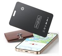 1 Pack Wallet Air Tracker Tag (MFi Certified) Compatible with Apple Find My (iOS Only), Card 0.06in Bluetooth Tracker for Wallets, Luggage, Passport, Wireless Charging, Anti-Loss Card Locator Black