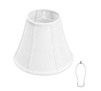 1 Pack White Bell Lamp Shade, 6.7" x 13" x 10" Fabric Replacement Lampshade for Table Lamp, Spider Fitter Lamp Shade for Living Room & Bedroom, Harp Holder Included, Easy Assembly Required
