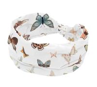 1 Pack Wide Headbands For Women Elastic Headband Aesthetic Butterfly-874 Head Bands Women's Hair Band Turban Workout Soft Sweat Hairband Accessories