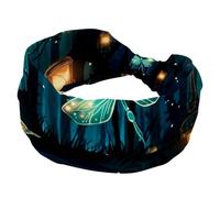 1 Pack Wide Headbands For Women Elastic Headband Bright Fireflies-1846 Head Bands Women's Hair Band Turban Workout Soft Sweat Hairband Accessories