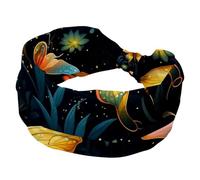 1 Pack Wide Headbands For Women Elastic Headband Bright Fireflies-1879 Head Bands Women's Hair Band Turban Workout Soft Sweat Hairband Accessories