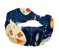 1 Pack Wide Headbands For Women Elastic Headband Cartoon Easter Egg Rabbit-625 Head Bands Women's Hair Band Turban Workout Soft Sweat Hairband Accessories