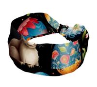 1 Pack Wide Headbands For Women Elastic Headband Colored Easter Egg Rabbit-586 Head Bands Women's Hair Band Turban Workout Soft Sweat Hairband Accessories