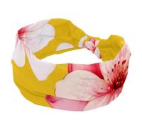1 Pack Wide Headbands For Women Elastic Headband Pink Cherry Blossoms-406 Head Bands Women's Hair Band Turban Workout Soft Sweat Hairband Accessories