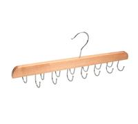 1 Pack Wood Tie Hanger, Tie Rack, Belt Hanger, Belt Hanger for Wardrobe, Belt Storage, Tie Hanger for Wardrobe, Rotating Tie Storage Rack with 14 Hooks