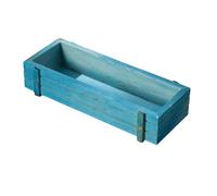 1 Pack Wooden Plant Pot 22 * 9 * 5 Cm Durable Sturdy Weather Resistant Planters Balcony Long Rectangular for Indoor and Outdoor Use Lightweight Retro Window Flower Plant Container (Blue,22 * 9 * 5cm)