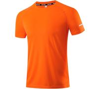 1 Pack Workout Shirts for Men - Activewear Tops Gym Shirts Dry Fit Mesh Moisture Wicking Running Fitness Short Sleeve Crewneck Sports Athletic Orange-S
