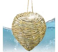 1 Pack Woven Reed Wasp Nest Decoy Waterproof 10 Inches Fake Wasp Nest Trap Natural Wasp Deterrent Outdoor Hanging for Wasps Hornets Yellow Jackets