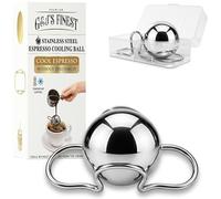 1-Pack XL Espresso Cooling Balls with Freezer Case- For Cooling Coffee, Hot Drinks & Cocktails Without Diluting Flavor |Stainless Steel Chiller Balls by 55mm (160% BIGGER) G&J's Finest