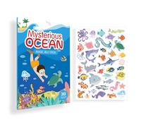 1 Packs Reusable Sticker Books, 38 PCS Ocean Animals Reusable Jelly Sticker, Puffy Sticker Game Educational Sensory Learning Toy, Educational Sensory Learning Toy Busy Book for Kids 2-5