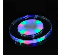 1 Packs USB Rechargeable LED Coaster White Light Up Coasters,LED Sticker Lights,Wine Bottle Lights,Bottle Glorifier Cup Luminous Mat for Drinks (Round，color)