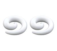 1 Pair 1.6 mm(14 G) White Acrylic Spiral Snail Taper Plugs Tunnel Ear Stretcher Expander Kit Gauges Gage Stretching Kit Swirl Ears Tunnels Earrings Plugs Set Body Piercing Jewelry Women Men
