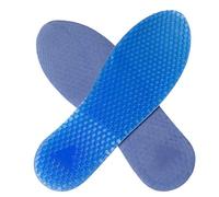 1 Pair 11inch Blue Silicone Gel Shoe Insoles Reusable Honeycomb Air Cushion Full Length Non Slip Comfortable Sports Inserts for Men Women