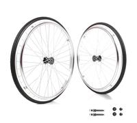 1 Pair 24 inch Solid Replacement Wheels, Black Polyurethane Tires, 24 * 1 3/8 Caster Accessories for Wheelchairs Walkers Rollator