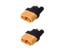 1 Pair 2Pcs 5.5mm Male Female Connector To XT90 Male Female Plug No Wires Adapter Compatible With RC Lipo FPV Hobbies Toy Universal Fit Aftermarket Replacement(2PcsXT90F5.5MF)