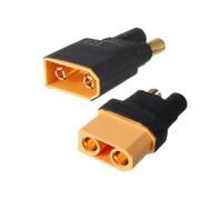 1 Pair 2Pcs 5.5mm Male Female Connector To XT90 Male Female Plug No Wires Adapter Compatible With RC Lipo FPV Hobbies Toy Universal Fit Aftermarket Replacement(1PairXT905.5MF)