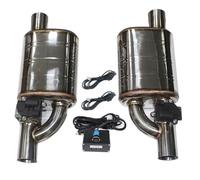 1 Pair 2pcs Car Exhaust System Electric Valve Control Exhaust Pipe Kit Adjustable Valve Angle Silencer Stainless Universal Car Exhaust Tip(63MM shape D)
