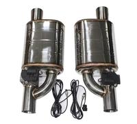 1 Pair 2pcs Car Exhaust System Electric Valve Control Exhaust Pipe Kit Adjustable Valve Angle Silencer Stainless Universal Car Exhaust Tip(51MM shape A)