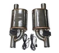 1 Pair 2pcs Car Exhaust System Electric Valve Control Exhaust Pipe Kit Adjustable Valve Angle Silencer Stainless Universal Car Exhaust Tip(63MM shape A)