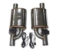 1 Pair 2pcs Car Exhaust System Electric Valve Control Exhaust Pipe Kit Adjustable Valve Angle Silencer Stainless Universal Car Exhaust Tip(76MM shape A)