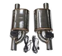 1 Pair 2pcs Car Exhaust System Electric Valve Control Exhaust Pipe Kit Adjustable Valve Angle Silencer Stainless Universal Car Exhaust Tip(70MM shape A)