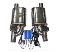 1 Pair 2pcs Car Exhaust System Electric Valve Control Exhaust Pipe Kit Adjustable Valve Angle Silencer Stainless Universal Car Exhaust Tip(76MM shape B)