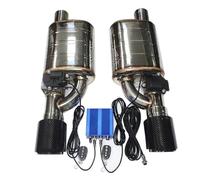 1 Pair 2pcs Car Exhaust System Electric Valve Control Exhaust Pipe Kit Adjustable Valve Angle Silencer Stainless Universal Car Exhaust Tip(51MM shape C)