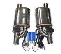 1 Pair 2pcs Car Exhaust System Electric Valve Control Exhaust Pipe Kit Adjustable Valve Angle Silencer Stainless Universal Car Exhaust Tip(70MM shape B)