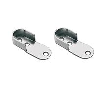 1 Pair (2pcs) Oval Wardrobe Rail End Support
