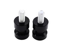1 Pair 2pcs SHLPDFM Black Swing Arm Spool 8mm swing bolt slider Aluminium Paddock Stand Bobbins Fits for Motorcycle Threaded Rear Rocker
