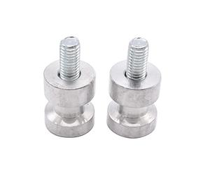 1 Pair 2pcs SHLPDFM Silver Swing Arm Spool 8mm swing bolt slider Aluminium Paddock Stand Bobbins Fits for Motorcycle Threaded Rear Rocker