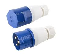1 Pair 32 Amp Plug, 32amp Plug and Socket 240V, 3 Pin 2P+E IP44 Waterproof Industrial Connector for Caravan Camping Construction Agriculture Airports Docks