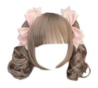 1 Pair 3D Hair Clip with Heart Ribbon Bowknot Hairpin Cosplay Fashionable Hair Accessories for Various Event