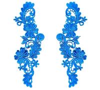 1 Pair 3D Lace Applique Flower Embroidery Symmetrical Lace Ornaments