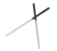 1 Pair 5A Drum Sticks, Professional Metal Drumsticks Aluminium Alloy Drum Stick with Non Slip Handle (Silver)