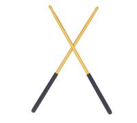 1 Pair 5A Solid Metal Drumsticks Aluminum Alloy Drum Sticks Teardrop Shaped Tip with Comfortable Handle for Exercise Practice