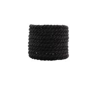1 Pair 6mm Thick Round Cotton Twisted Rope Shoelaces for Sneakers and Boots 120 140 160cm Length(Black,140cm)