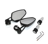 1 Pair 7/8" 22mm Motorcycle Aluminum Bar End Side Rearview Mirror Universal Motorbike Bike Handlebar Rear View Mirrors(Black)