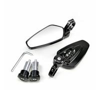 1 Pair 7/8inch 22mm Motorcycle Aluminum Bar End Side Rearview Mirror Universal Motorbike Bike Handlebar Rear View Mirrors(Black)